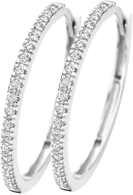 Blush Blush Oorringen 7306WZI 14k Witgoud met Zirkonia 1.5mm x 20mm Divers