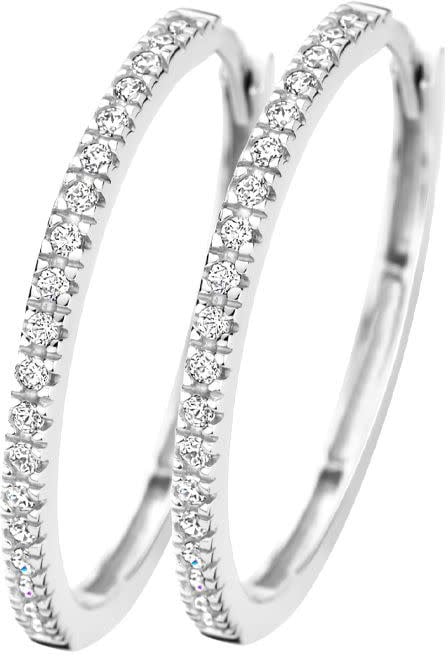 Blush Blush Oorringen 7306WZI 14k Witgoud met Zirkonia 1.5mm x 20mm Divers