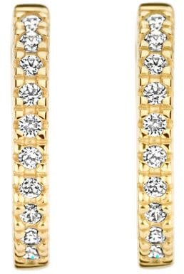 Blush Blush Oorbellen 7307YZI 14k Geelgoud Oorringen Gezet met Zirkonia 1.5mm x 11,5mm Divers