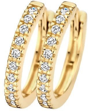 Blush Blush Oorbellen 7307YZI 14k Geelgoud Oorringen Gezet met Zirkonia 1.5mm x 11,5mm Divers
