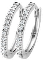 Blush Blush Oorbellen 7309WZI Oorringen 14k Witgoud met Briljant geslepen Zirkonia 1.5mm x 14mm Zilver