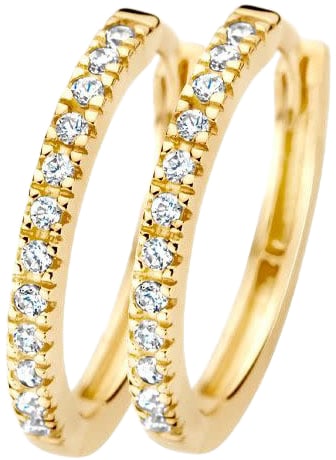 Blush Blush Oorbellen 7309YZI Oorringen 14k Geelgoud met Briljant geslepen Zirkonia 1.5mm x 14mm Goud