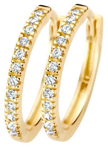 Blush Blush Oorbellen 7309YZI Oorringen 14k Geelgoud met Briljant geslepen Zirkonia 1.5mm x 14mm Divers