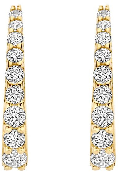 Blush Blush Oorbellen 7342YZI Ovaal 14k Geelgoud met Zirkonia 2.8mm x 16.6mm Goud