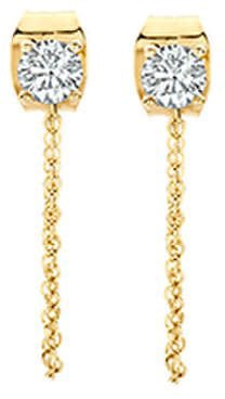 Blush Blush Oorbellen 7345YZI 14k Geelgoud met 3mm Zirkonia en Veiligheidsketting Divers