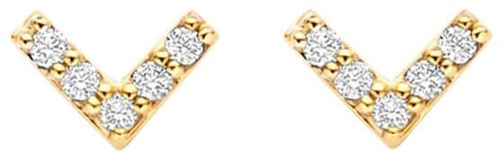 Blush Blush Oorbellen 7374YZI 14k Geelgoud Oorstekers V met Zirkonia Goud