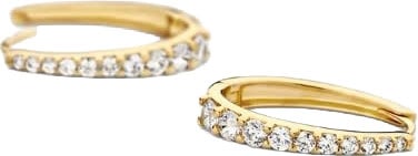 Blush Oorbellen 7375YZI 14k Geelgoud met Zirkonia Ovaal Taps 3mm x 20mm Goud