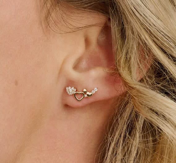 Blush Blush Oorbellen 7376YZI 14k Geelgoud  Hartjes en Zirkonia Goud