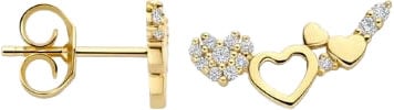 Blush Blush Oorbellen 7376YZI 14k Geelgoud  Hartjes en Zirkonia Goud