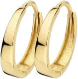 Blush Blush Oorbellen 7379YGO 14k Geelgoud Ovalen Oorringen 2.6x12mm Goud