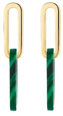 Blush Oorbellen 7394YMA 14k Geelgoud met Mallaciet Schakel 20mm x 4.2mm Goud