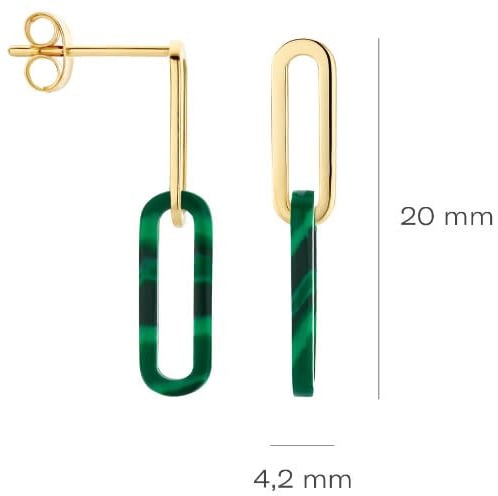 Blush Oorbellen 7394YMA 14k Geelgoud met Mallaciet Schakel 20mm x 4.2mm Goud