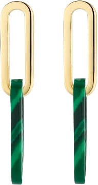 Blush Oorbellen 7394YMA 14k Geelgoud met Mallaciet Schakel 20mm x 4.2mm Goud