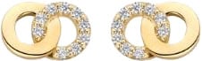 Blush Oorbellen 7397YZI 14k Geelgoud 2 Circle met Zirkonia 5.1mm x 7.5mm Goud