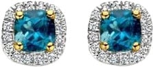 Blush Blush Oorbellen 7629YDL 14k Geelgoud 2x 0,05crt G SI Diamant en Blue Topaz Divers