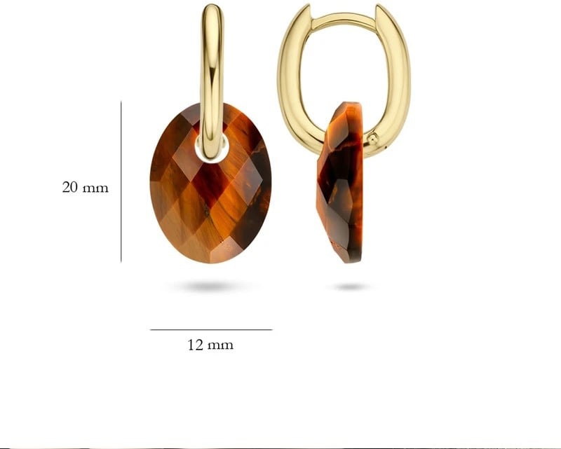 Blush Blush Oorbedels 810TIGO Medium Tijgeroog 12mm x 20mm Divers