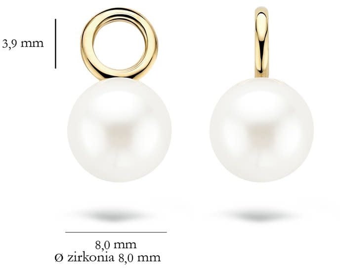 Blush 9023YPW Oorbelbedels 14 krt geelgoud met Swarovski parel Divers