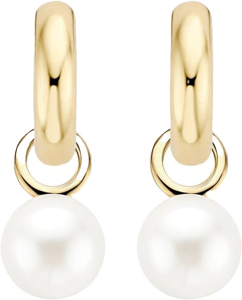 Blush 9023YPW Oorbelbedels 14 krt geelgoud met Swarovski parel Divers