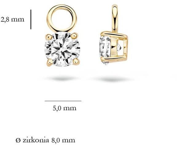 Blush 9045YZI Oorbelbedels 14 krt geelgoud met zirkonia Divers