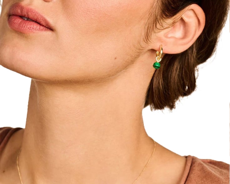 Blush Blush Oorbedels 9046YMA 14k Geelgoud voor Oorringen Mallegiet Donkergroen