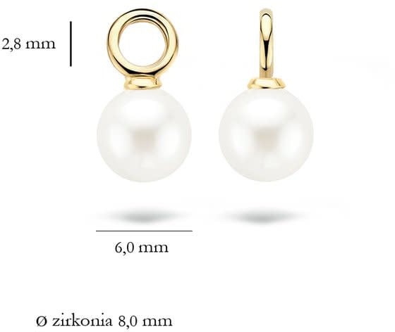 Blush 9046YPW Oorbelbedels 14 krt geelgoud met Swarovski parel Divers
