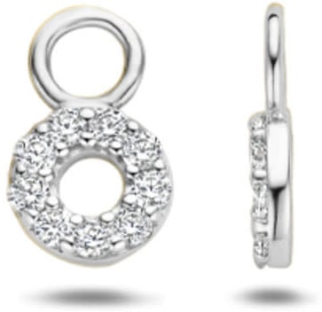 Blush Blush Oorbedels 9065WZI 14k Witgoud Circle met Zirkonia Zilver