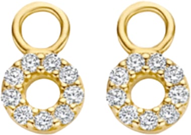 Blush Blush Oorbedel 9065YZI 14k Geelgoud Circle met zirkonia Goud