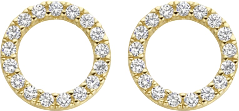 Blush Oorbedels 9066YZI 14k Geelgoud met Zirkonia Circle 7,5 mm Goud