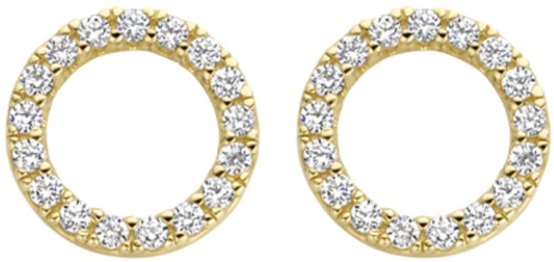 Blush Blush Oorbedels 9066YZI 14k Geelgoud met Zirkonia 7,5 mm Diamanter Goud