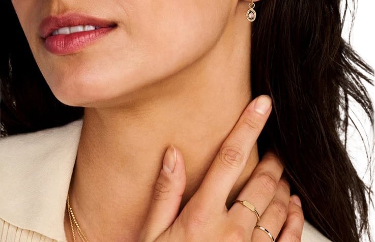 Blush Blush Oorbedels 9091YBQ 14k Geelgoud met Bruine Quartz Goud