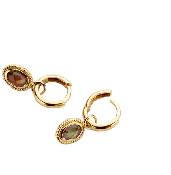 Blush Blush Oorbedels 9091YBQ 14k Geelgoud met Bruine Quartz Goud