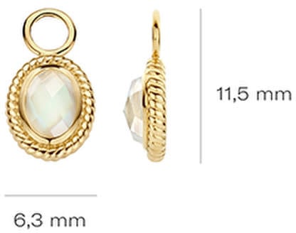 Blush Blush Oorbedels 9091YMQ 14k Geelgoud Ovale Hangers met MOP Goud