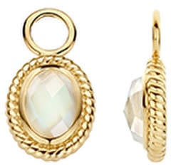 Blush Blush Oorbedels 9091YMQ 14k Geelgoud Ovale Hangers met MOP Goud