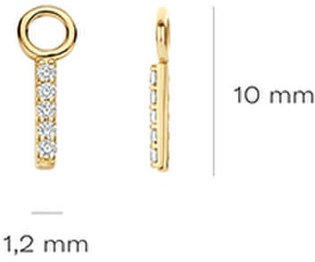 Blush Blush Oorbedels 9094YZI 14k Geelgoud balkje met zirkonia's Goud