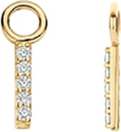 Blush Oorbedels 9094YZI 14k Geelgoud Balkje met Zirkonia 1.2mm x 10mm Goud