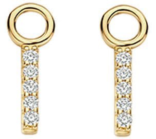 Blush Blush Oorbedels 9094YZI 14k Geelgoud balkje met zirkonia's Goud