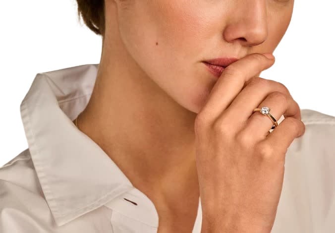 Blush Ring LG1004Y/54 14k Geelgoud 0.75crt G SI Briljant Lab Grown Diamant Maat 54 Goud