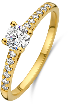 Blush Blush Ring LG1006Y/54 14k Geelgoud 0.40crt en 0.18crt G SI Briljant Lab Grown Diamant Maat 54 Goud