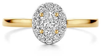 Blush Blush Ring LG1016Y/54 14k Geelgoud Ovaal met 0.42crt Labgrown Diamant Maat 54 Goud