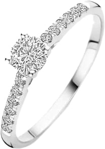 Blush Blush Ring LG1018W/54 14k Witgoud met 0.45crt H SI Briljant geslepen Lab Brown Diamant Maat 54 Divers