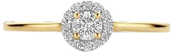 Blush Blush Ring LG1023Y/54 14k Geelgoud met 0,13crt en 0,09crt H SI Briljant geslepen Lab Grown Diamant Maat 54 Divers