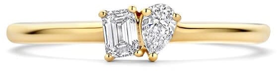 Blush Blush Ring LG1030Y/54 14k Geelgoud met 0,15crt/0,10crt G VS1 Lab Grown Diamant Maat 54 Goud