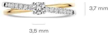 Blush Blush Ring LG1060B/54 14k Bi-color Goud met 0.14crt en 0.14crt H SI Labgrown Diamant Maat 54 Divers