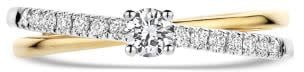 Blush Blush Ring LG1060B/54 14k Bi-color Goud met 0.14crt en 0.14crt H SI Labgrown Diamant Maat 54 Divers
