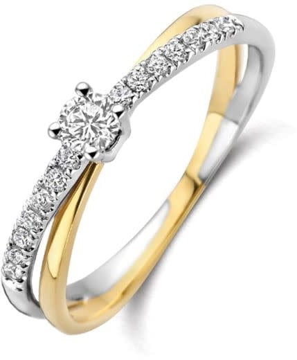 Blush Blush Ring LG1060B/54 14k Bi-color Goud met 0.14crt en 0.14crt H SI Labgrown Diamant Maat 54 Divers