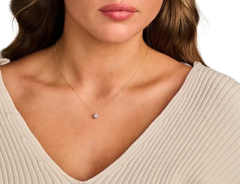Blush Collier met Hanger LG3003Y 14k Geelgoud met 0.45crt Briljant geslepen Labgrown Diamant G SI 42cm Goud