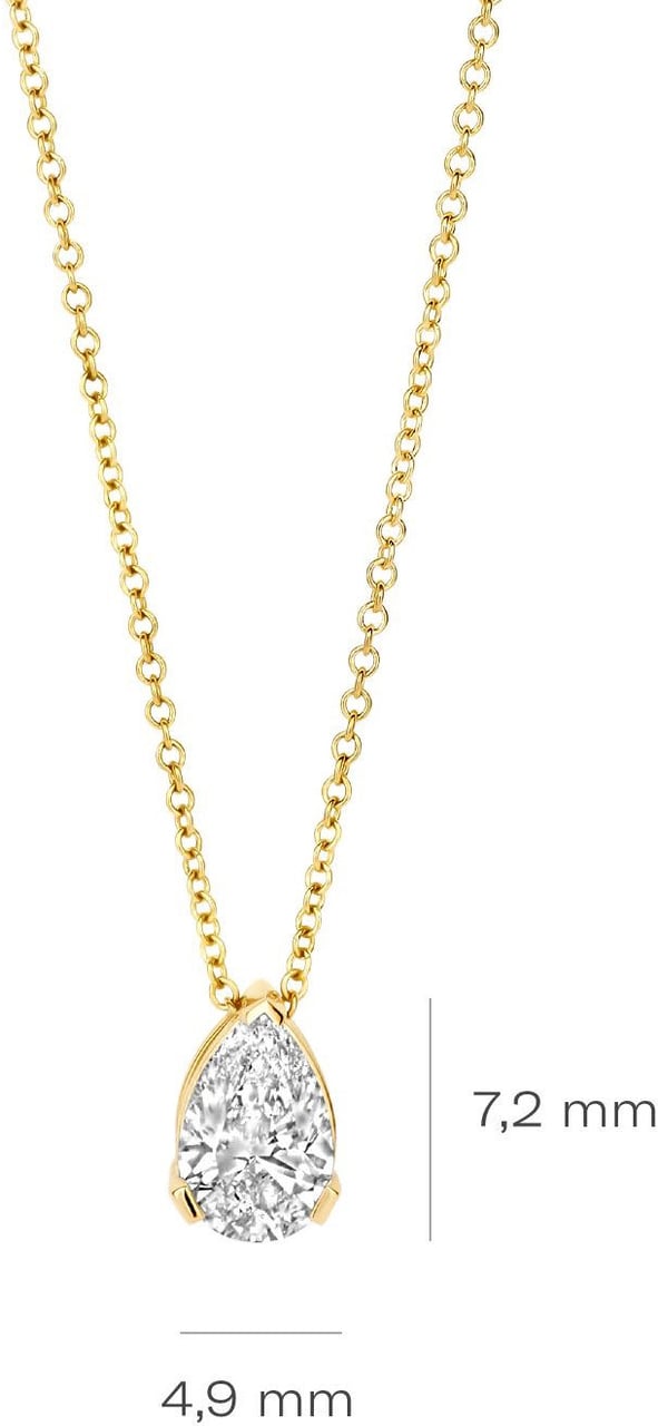 Blush Blush Collier LG3012Y 14k Geelgoud met 0,50crt H SI Peer Lab Grown Diamant 42cm Divers