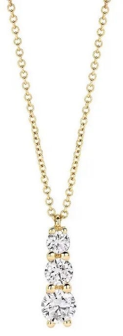 Blush Blush Collier LG3020Y 14k Geelgoud met Drie Briljant Geslepen Lab Grown Diamanten Goud