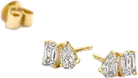 Blush Blush Oorbellen LG7027Y 14k Geelgoud met 2x0,15/2x0,10crt G VS 1 Lab Grown Diamant Goud