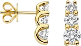 Blush Blush Oorbellen LG7030Y 14k Geelgoud met Drie Labgrown Diamanten Goud